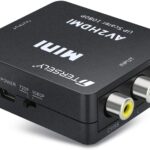 T RCA to HDMI, AV to HDMI, 1080P Mini RCA Composite CVBS Video Audio Converter Adapter Supporting PAL/NTSC for PC Laptop Xbox PS4 TV STB VHS VCR Camera DVD Upscaling[Extra HDMI Cable] - Image 5