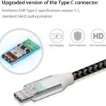 USB C Cables Nylon Braided Durable USB 2.0 Type C Cable for Galaxy S10 S9/S8, Moto Z2/Z3/One, LG V30/G6, etc (Rose,Black,White)(3 Pack, 1.83m) - Image 2
