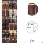 24 Mesh Shoe Storage Pockets Over The Door Hanging Shoe Organizer，Brown(60"x 18") - Image 3
