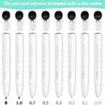Fineliner Drawing Pen, Set of 8 Pack Ultra Fine Line Drawing Markers, 8 Assorted Tip Sizes, 7 Fine Tip Markers with a Brush Tip, Black Ink for Markers Painting, Valentines Day Card Writing - Image 6
