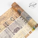 6 Rolls Washi Tape Journal Paper Tape Gothic Decoration Scrapbooking Sticker Label Masking Tapes - Image 2