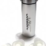 LiveMus!c HearSafe Ear Plugs High Fidelity Earplugs for Musician, Concert, Drummer, Percussion, DJ & Clubbing Reusable, Comfortable & Hypoallergenic Silicone Triple Flange Design Ear Protection from Loud Sounds, Noise Protection, Noise Cancelling Patented Filter, Best Attenuation Lifetime Guarantee(Standard Size)
