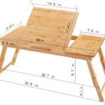 Laptop Tray Desk Bamboo Adjustable Table Foldable Breakfast Serving Right Left Hand Bed Tray Large Size with Leg Cover - Image 4