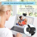 Webcam HD 1080p Web Camera, USB PC Computer Webcam with Microphone, Laptop Desktop Full HD Camera Video Webcam 110 Degree Widescreen, Pro Streaming Webcam for Recording, Calling, Conferencing, Gaming - Image 5