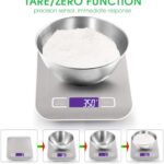 USB Rechargeable Baking Digital Scales 10kg/1g, Kitchen Scale for Food Cooking Coffee, Stainless Steel Anti Fingerprint with Accuracy LCD Display - Image 6
