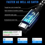 3M Micro USB Cable 2PACK USB to Micro USB Fast Charger and Data Syncing Nylon Braided Cable 10FT/3M for Samsung Galaxy S6 S7 S4 S3 S2 J1 Note 2, HTC, Kindle, Moto G5, PS4, Nokia(Black, Blue) - Image 2