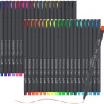 46 Pack Journal Planner Colored Pens, 40 Colors Fineliner Pens with 6 Different Stencils, Perfect Set for Journal Planner Note Calendar Coloring Office School Art Supplies
