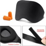 Sleep Mask, Eye Mask, [BONUS Ear Plug] Soft Skin Friendly Pure Natural Memory Foam Padded Shade Cover Sleeping Eye Mask, Sleeping Aid, Blindfold, Blocks Light, Adjustable Strap[2 PACK] - Image 5
