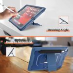 ProCase iPad 10.2 8th Gen 2020 / 7th Generation 2019 Rugged Case with Built in Screen Protector, Shockproof Case Heavy Duty Full Body Protective Case with Pencil Holder Kickstand Shoulder Strap Moroccoblue - Image 7