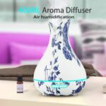 400ML Essential Oil Diffuser Ultrasonic Aromatherapy Air Humidifier Wood Grain Cool Mist Aroma Diffuser Large for Home Office Spa Baby Kids Room, Last on A Full Day or Night(y-PORCELAIN-color) - Image 3