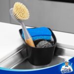 Sink Caddy with Suction Cup, Sponge and Scouring Pad Holder for Kitchen, Pack of 2, Black - Image 3