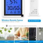 Indoor Outdoor Thermometer, Digital Hygrometer Thermometer with 3 Sensor, Humidity Monitor Wireless with Touchscreen Backlighty, Humidity Gauge for Home, Office, Baby Room - Image 3