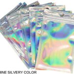 100 Pieces Resealable Zip Lock Bags, Smell Proof Front Clear Flat Aluminum Foil Laser Silvery Color Bags for Food Storage Accessory Packing(10x15cm) - Image 4
