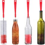 16in Extra Long Red Bottle Cleaning Brush Cleaner for Washing Narrow Neck Beer, Wine, Kombucha, Thermos, Carafe, Yeti, SWell, Brewing Bottles, Hummingbird Feeder