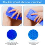 Silicone Back Scrubber for Shower Double Sided Body Exfoliating & Scrubbing Bath Brush for Massage & Cleansing, 60x11cm Silicon Scrub Belt Pad & Washer for Men & Women - Image 3