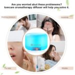 Essential Oil Diffuser, 300ML Ultrasonic Aromatherapy Fragrant Oil Vaporizer Humidifier, Timer and Auto Off Safety Switch, 7 LED Light Colors, Remote Control… - Image 5