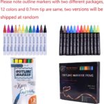 Double line Outline Pen Metallic Marker Pen 0.7mm Nylon Tip Colored Art Pen Set Highlighter Pen 12pcs Drawing Painting Pen Journal Pens for Kids Artist Greeting Card DIY Gift - Image 3