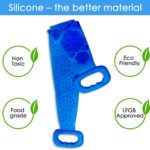 Silicone Back Scrubber for Shower Double Sided Body Exfoliating & Scrubbing Bath Brush for Massage & Cleansing, 60x11cm Silicon Scrub Belt Pad & Washer for Men & Women - Image 6