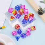DND Dice Set, 140PCS Polyhedral Game Dice, 20 Set Double Color DND Role Playing Dice with 1 Big Pouch for Dungeon and Dragons DND RPG MTG Table Games Dice D4 D8 D10 D12 D20 … - Image 5