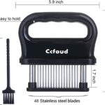 Meat Tenderizer, 48 Stainless Steel Ultra Sharp Needle Blade Tenderizer for Tenderizing Steak, Beef with Cleaning Brush,Durable Baking Kitchen Accessories by Ccfoud - Image 6