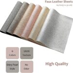 6 Pcs A4 Size Vivid Shiny Pearl Faux Leather Sheets for Earrings Bows Jewelry Making,Metallic PU Solid Color Fabric,21cm x 30cm - Image 2
