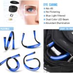 LED Neck Reading Light, Book Light for Reading in Bed, 3 Colors, 6 Brightness Levels, Bendable Arms, Rechargeable, Long Lasting, Blue, Perfect for Reading, Knitting, Camping, Repairing - Image 4