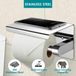 304 Stainless Steel Toilet Paper Roll Holder Tissue Bath Accessory Storage Hooks - Image 3
