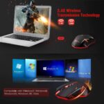 Wireless Mouse Ergonomic Gaming Mice with [LED Backlight] [7 Buttons] [Adjustable 2400 DPI] [Nano Receiver] for Game PC Laptop Computer Mac(Red)[Silent Click] - Image 6