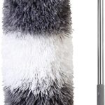 Extendable Microfiber Duster,Telescoping Stainless Steel Pole,Detachable Bendable Head,Washable,96.5"