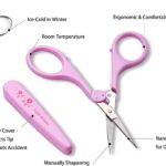 4'' Stainless Steel Detail Craft Scissors Set with Straight, Round, High Precision, Sharp Tips and Safety Cover Great for Art Work Scrapbooking, Paper Cutting, Sewing, Crafting, DIY - Image 2