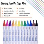 Double line Outline Pen Metallic Marker Pen 0.7mm Nylon Tip Colored Art Pen Set Highlighter Pen 12pcs Drawing Painting Pen Journal Pens for Kids Artist Greeting Card DIY Gift - Image 4