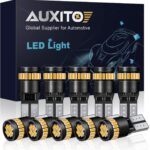 194 LED Light Bulb,Super Bright Amber Yellow 168 2825 W5W T10 Wedge 24 SMD 3014 Chipsets LED Replacement Bulbs for Car Dome Map License Plate Lights(Pack of 10)