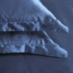 Pillow Shams Set of 2, Pillowcases, Silky Satin, for Hair, Super Soft and Luxury(Two Standard Pillowcases, Navy Blue) - Image 2
