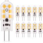 G4 LED Light Bulb Bi Pin Base 1.5Watt 15 20W Halogen Bulb Equivalent 12 Volt Warm White 3000K 180 Lumen Non dimmable Pack of 10