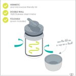 Food Thermal Food Container with Spoon and Bowl, Leek Proof, Maintains food temperarture(Aqua) - Image 3