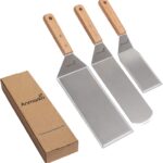 Professional Spatula Set Stainless Steel Pancake Turner and Griddle Scraper 4x8 inch Oversized Hamburger Turner Great for Griddle BBQ Grill and Flat Top Cooking Commercial Quality - Image 5