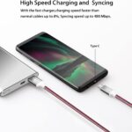 USB C Cables Nylon Braided Durable USB 2.0 Type C Cable for Galaxy S10 S9/S8, Moto Z2/Z3/One, LG V30/G6, etc (Rose,Black,White)(3 Pack, 1.83m) - Image 4