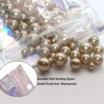 100 Pieces Resealable Zip Lock Bags, Smell Proof Front Clear Flat Aluminum Foil Laser Silvery Color Bags for Food Storage Accessory Packing(10x15cm) - Image 3