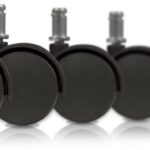 CB682 2 Inch Replacement Office Chair Wheels Universal Standard Size Stem 7/16 Inch x 7/8 Inch Black Plastic(Set of 5 Casters) - Image 5