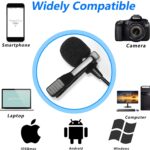 Lavalier Microphone with 1 Windscreen Muff,LVM3 Omni Directional Condenser Lapel Clip On Mic for DSLR Camera Canon Nikon Sony Camcorder Audio Recorders - Image 3