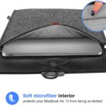 ProCase MacBook Air 13 Inch M1 A2337 A2179 A1932/MacBook Pro 13 Inch Laptop Sleeve 2016 2020, Felt Sleeve Case Cover for MacBook Air 13/ Pro 13/iPad Pro 12.9 with an Extra Accessory Organizer Black - Image 3