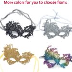 iMapo Women's Masquerade Party Masks, Sexy Lace Mardi Gras Mask for Lady Girls, Opera Halloween Dancing Evening Party Elegant Eye Mask Silver - Image 7