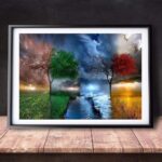 DIY Paint by Numbers Kit for Adults Four Season Tree of Life DIY Paint by Numbers Landscape Scene Paintings Arts Craft for Home Wall Decor Pre Printed Art Quality Canvas, 3 Brushes, 24 Paints - Image 5