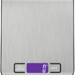 Digital Kitchen Scale Multifunction Food Scale, Max.11 lb 5 kg, Silver, Stainless Steel(18x14cm)
