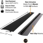 Kitchen Silicone Stove Counter Gap Cover, Easy Clean Heat Resistant Wide & Long Gap Filler, Seals Spills Between Counter, Stovetop, Oven, Washer & Dryer, Set of 2(21 Inches, Matte Black) - Image 2