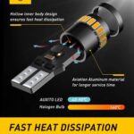 194 LED Light Bulb,Super Bright Amber Yellow 168 2825 W5W T10 Wedge 24 SMD 3014 Chipsets LED Replacement Bulbs for Car Dome Map License Plate Lights(Pack of 10) - Image 6