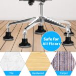 Bell Glides Replacement Office Chair Swivel Caster Wheels to Fixed Stationary Castors, Short Profile Black 5pcs - Image 6