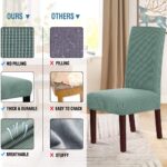Stretch Dining Chair Slipcovers Jacquard Removable Washable High Dining Room Chair Protector Covers Sets Parson Chair Protector Cover Perfect for Dining Room, Hotel, Ceremony(6, Sage) - Image 6