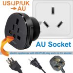 SAA Approved UK/US/JP/CA to AU/NZ Adaptor Plug with Insulated Pins, UK/US Plug Convert to 3 Pin Australian/New Zealand/China Socket(1 Piece Black) - Image 6