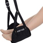 Foot Rest, Portable Travel Footrest Flight Carry On Foot Rest Adjustable Height Foot Rest Travel Accessories Footrests Hammock, Black. - Image 5